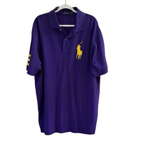 Polo by Ralph Lauren Purple Classic Golf Polo Shirt Pony size XLT
